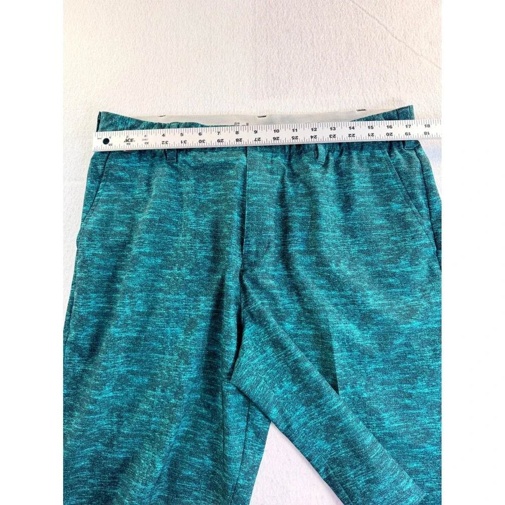 Adidas Golf Shorts Mens 35 Teal Green Space Dye Heather Performance Flat Front